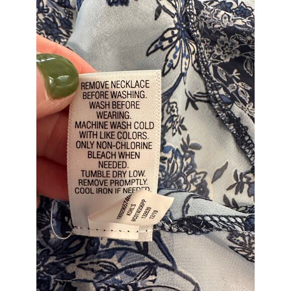 Women’s Plus Size Kimono Style Top Coverup Blue Floral Sheer Boho Festival 1X - Picture 6 of 9